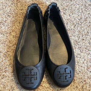 Tory Burch Black Leather Flats